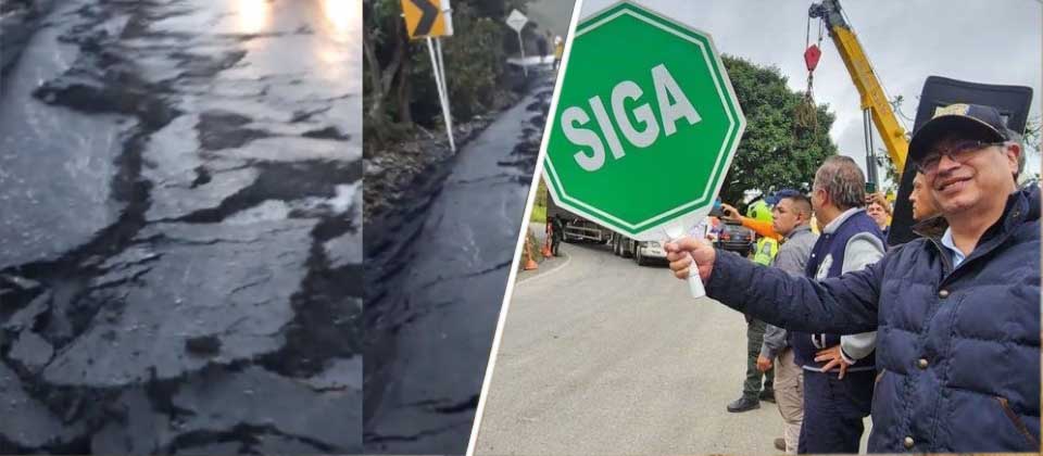 Presidente de Colombia inaugura carretera que no duró ni 4 días