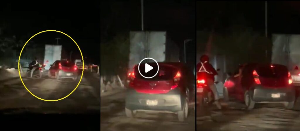 En acto de intolerancia, conductor le echa el carro varias veces a motociclista en carretera a San Salvador