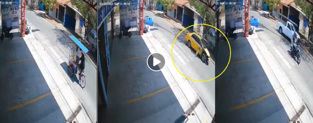 Taxista se pasa llevando a vendedor ambulante que iba a la orilla de la calle en San Miguel
