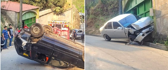 PNC inspecciona fuerte accidente de tránsito en Santiago Texacuangos, San Salvador