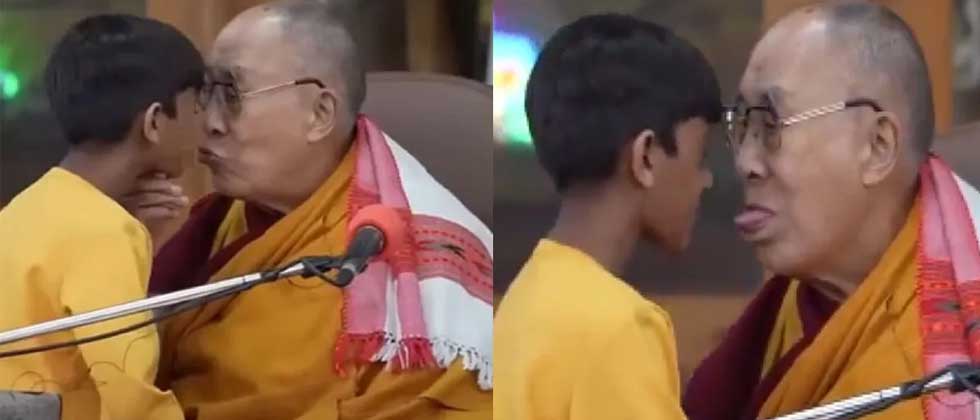 Piden el arresto del Dalái Lama por besar en la boca a un niño y pedir que le chupara la lengua
