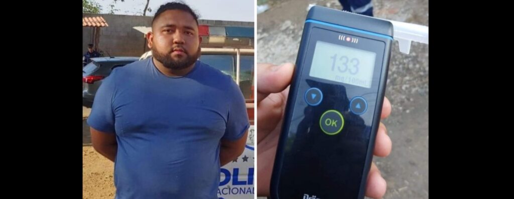 Joven conductor queda detenido tras resultar positivo en prueba de alcohol
