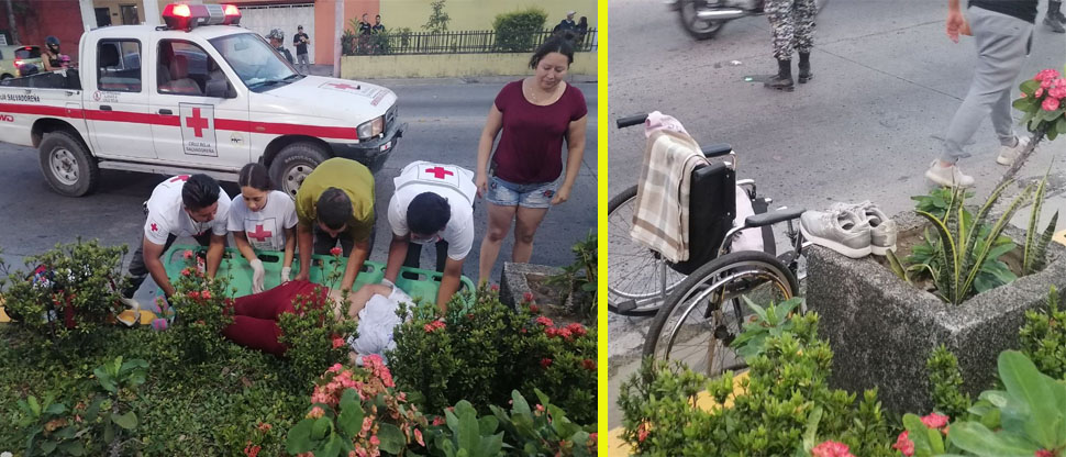 Atropellan a mujer que andaba en silla de ruedas con su hijo