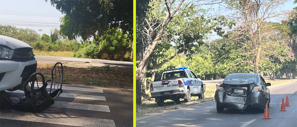 Pick up pierde el “mataburros” tras fuerte choque contra carro particular