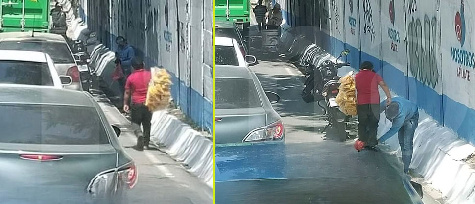 “Hermoso detalle”: motociclista detiene su marcha para regalar zapatos a niño vendedor de tostadas en Guatemala