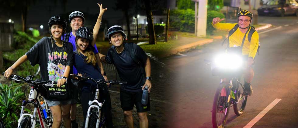 Así se vivió el paseo nocturno en bicicleta en San Salvador
