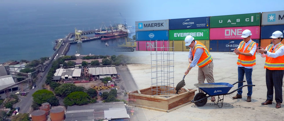 Colocan primera piedra para la construcción de la bodega logística en el Puerto de Acajutla 