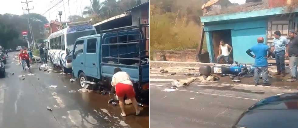Reportan aparatoso accidente de tránsito sobre la carretera Troncal del Norte