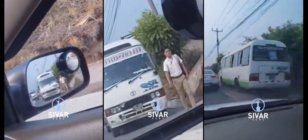 Denuncian a microbusero por circular en carril auxiliar y casi atropellar a un peatón | VIDEO