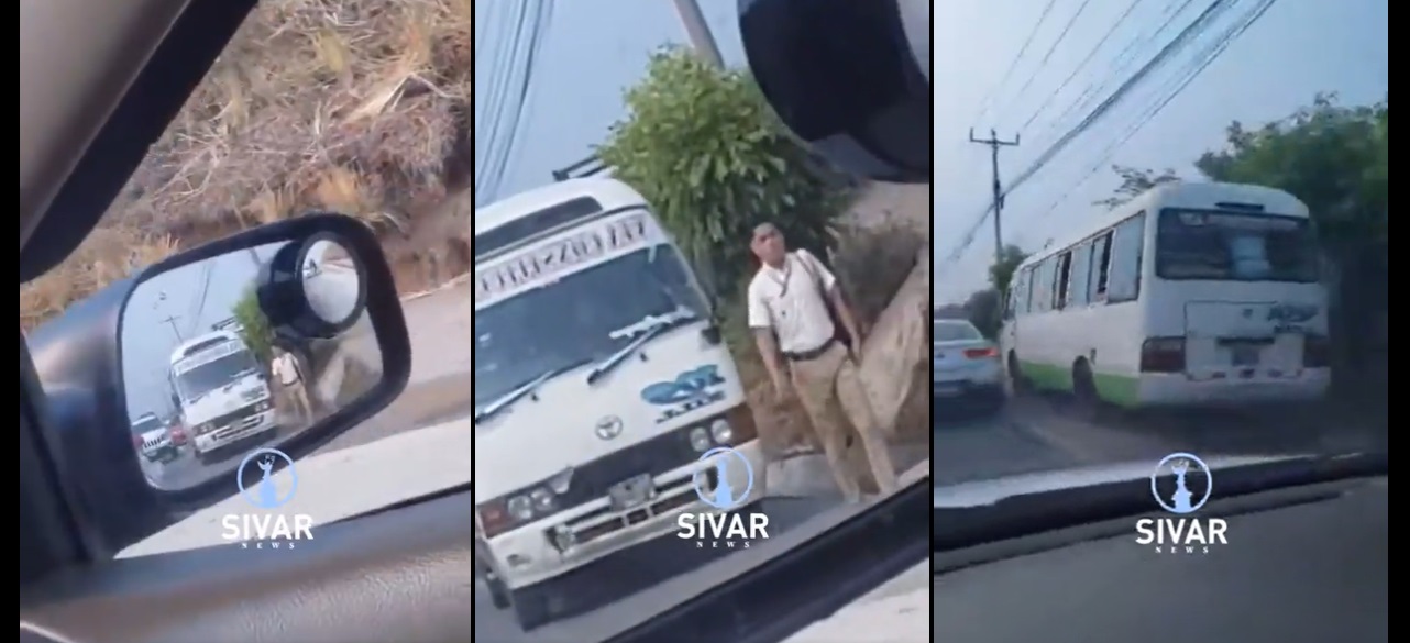 Denuncian a microbusero por circular en carril auxiliar y casi atropellar a un peatón | VIDEO