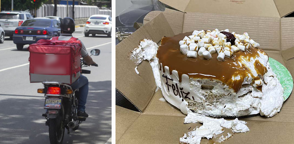 Joven compró un pastel para su madre y así se lo entregaron    