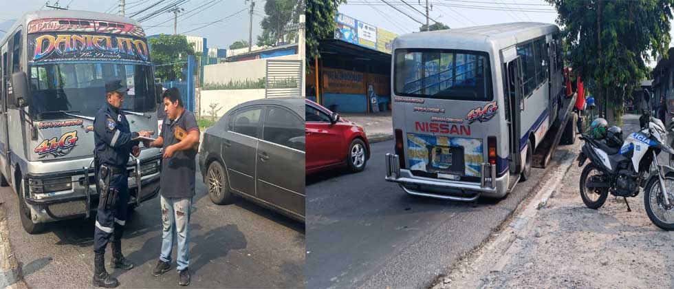 Decomisan microbús a conductor que arriesgó la vida de pasajeros en Soyapango