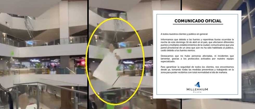Esto dice Millenium Plaza tras colapso por lluvias
