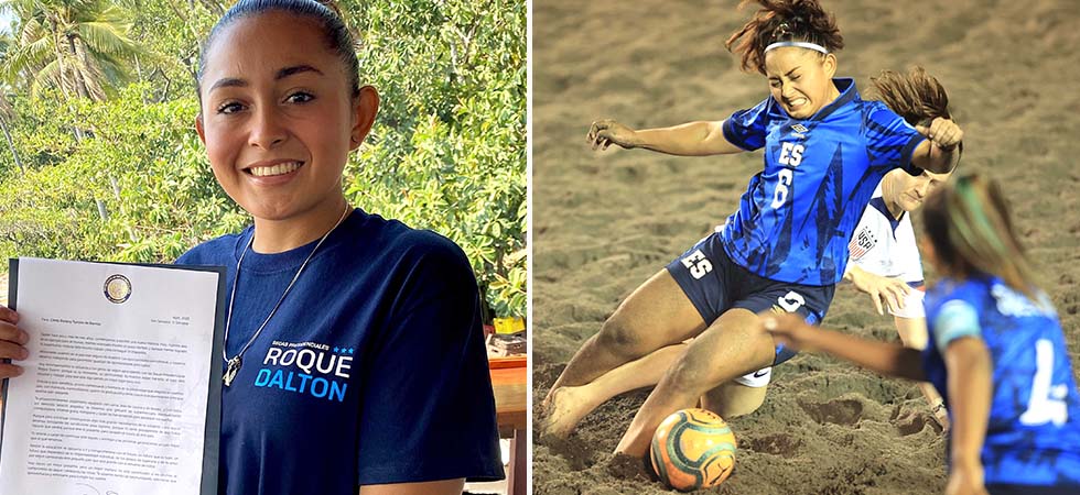 Seleccionada de fútbol playa gana Beca Presidencial Roque Dalton