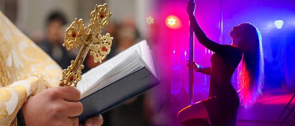 Sacerdote organiza fiesta de baile en tubo al interior de una iglesia