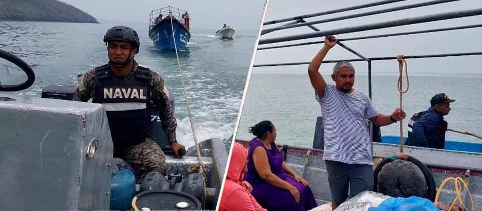 Soldados rescatan a 20 personas tras fallar lancha en La Unión