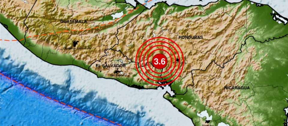Reportan sismo ocurrido en Honduras y es sensible en el país este lunes