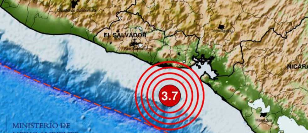 Sismo de 3.7 grados sacude parte de El Salvador a primera hora de este martes