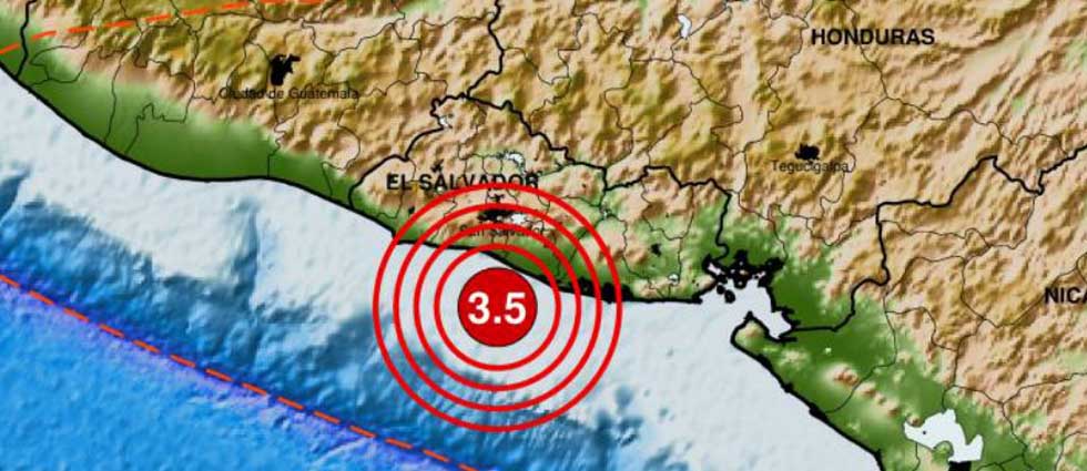 Sismo de 3.5 grados de magnitud sacude parte de El Salvador esta mañana de viernes