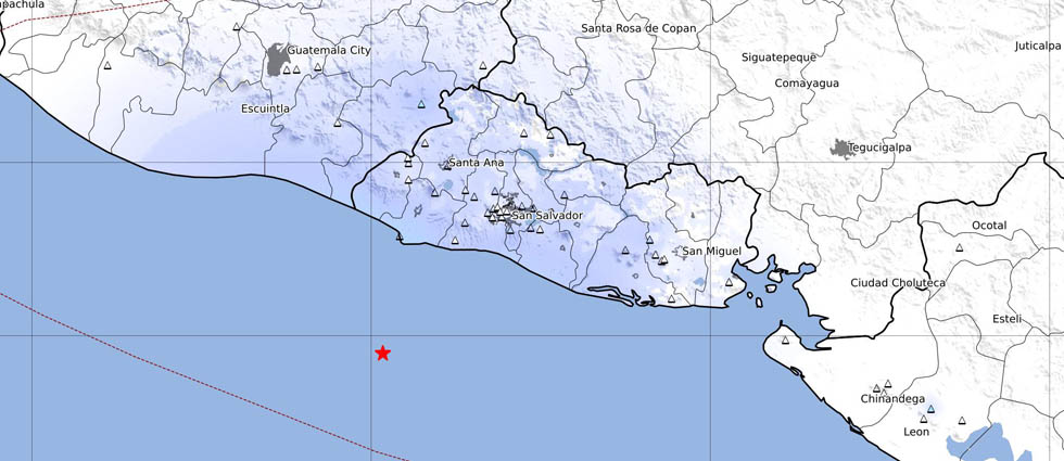 Fuerte sismo de 4.5 grados sacude a El Salvador esta tarde-noche