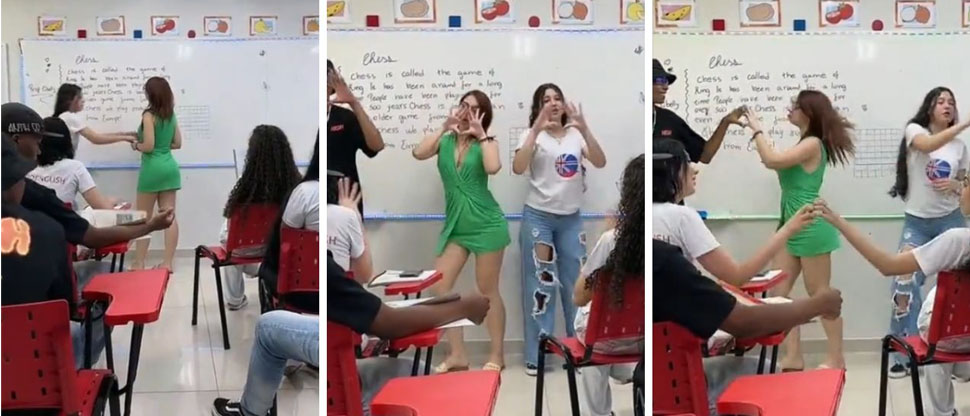 Despiden a maestra por bailar con un vestido corto y provocador escote frente a estudiantes