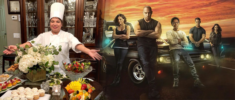 Chef salvadoreña triunfa deleitando el paladar del elenco de la película Rápidos y Furiosos