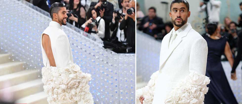 Bad Bunny se presenta a famosa gala con un sexy escote en la espalda