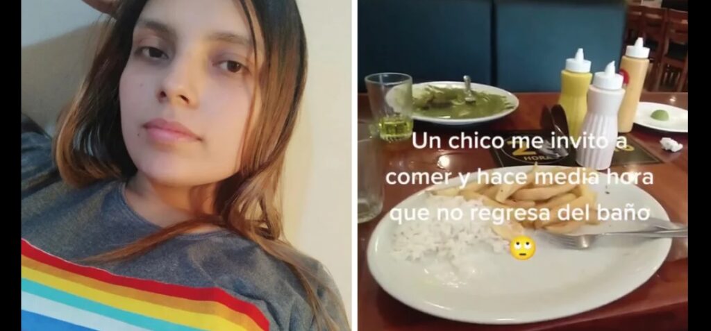 Tuvo una cita con un muchacho, él dijo que iba al baño y se fue sin pagar la cuenta