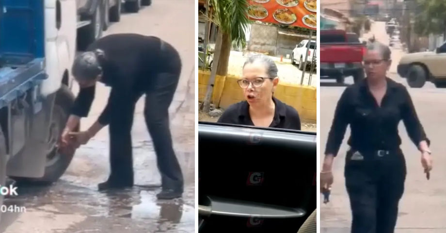 Mujer poncha las llantas de carro “mal estacionado” y la viralizan en redes