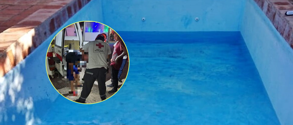 Hombre ebrio se lesiona la cabeza tras lanzarse a una piscina con poca profundidad