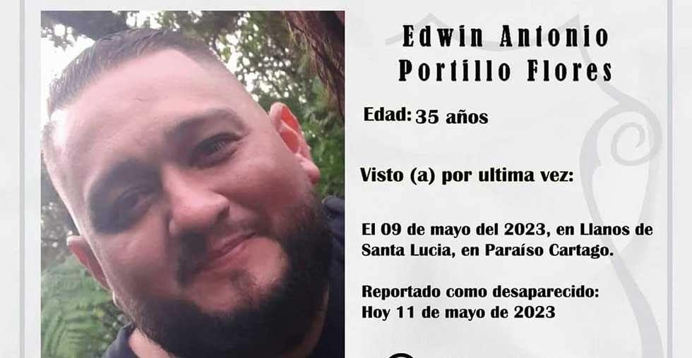 Salvadoreño lleva una semana de estar desaparecido en Costa Rica