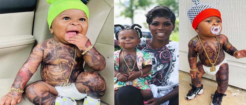 Critican a madre por poner «tatuajes» a su bebé desde los seis meses