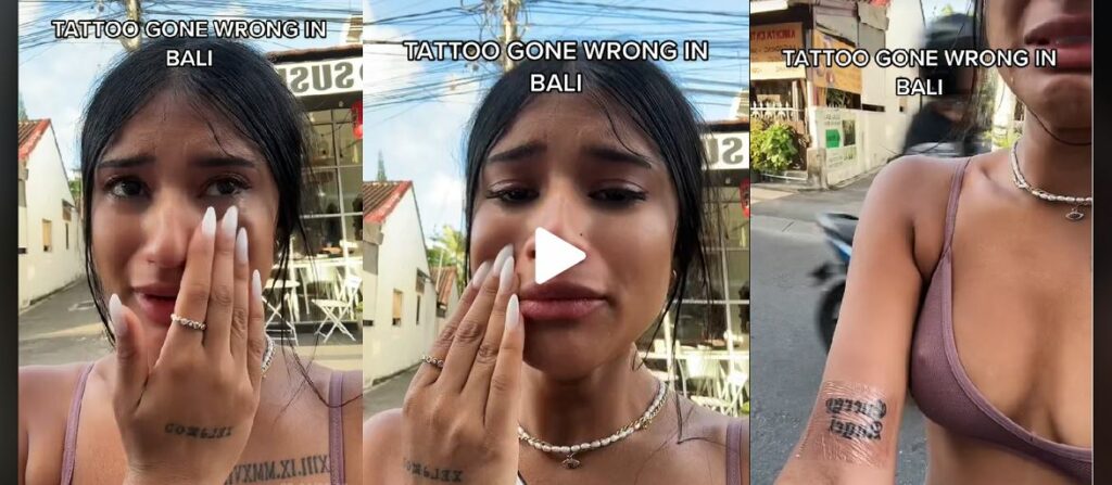 Jovencita llora desconsolada porque le hicieron mal un tatuaje (VIDEO)