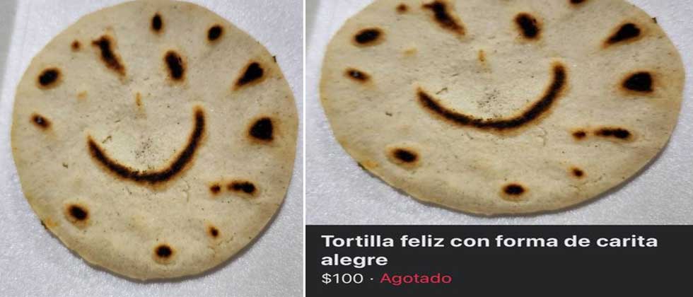 Salvadoreño pone a la venta tortilla con «carita feliz» y la vende en minutos