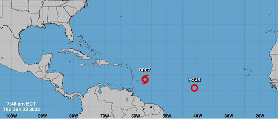 Tormenta Bret avanza hacia Centroamérica y le sigue la depresión tropical cuatro