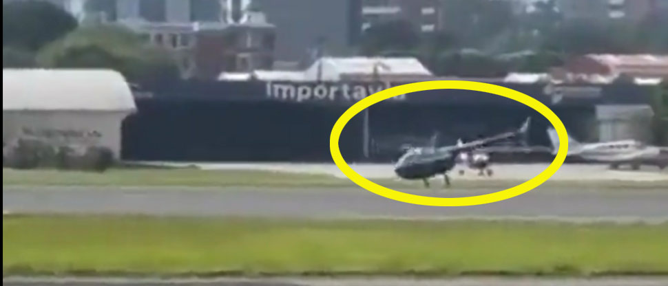 Captan momento cuando helicóptero casi se estrella en aeropuerto de La Aurora, Guatemala 