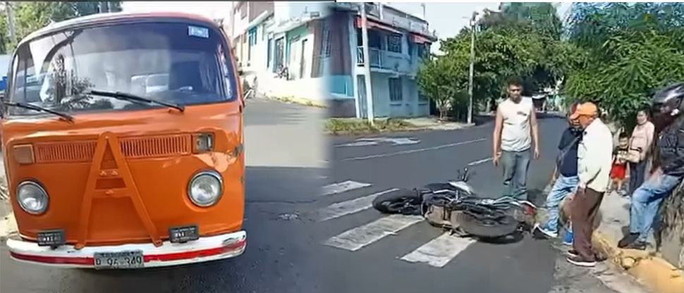Motociclista resulta lesionado tras chocar contra una VW “Combi” en el barrio Santa Anita