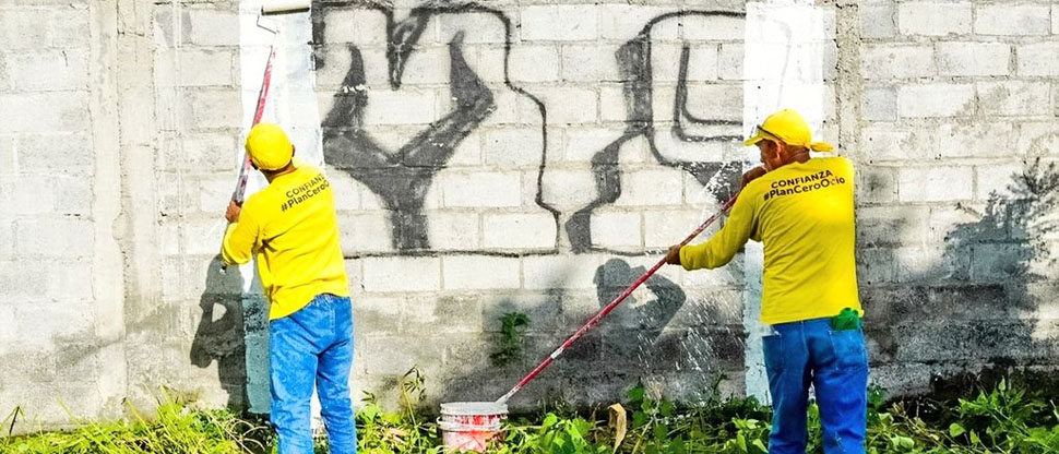 Eliminar toda simbología criminal es el objetivo, ni terroristas ni sus grafitis quedarán en todo el país