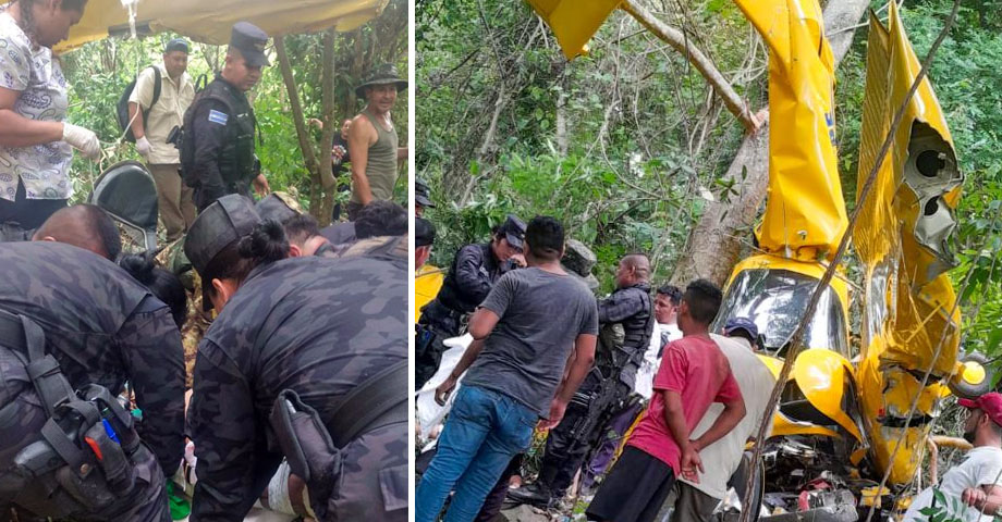 PNC confirma identidad de las personas lesionadas tras accidente de avioneta en Suchitoto