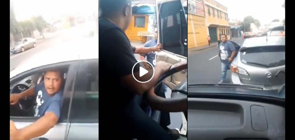 Conductor intolerante se detiene frente al Parque Infantil de San Salvador para provocar a microbusero | VIDEO