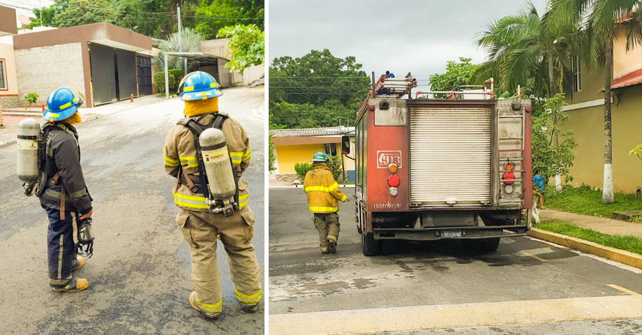 Bomberos atiende cortocircuito en cables del tendido eléctrico en La Paz