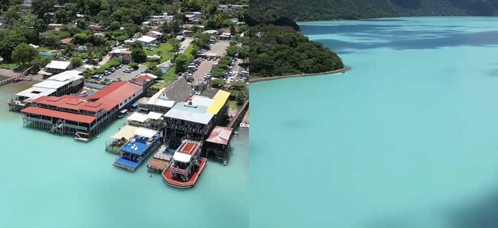 Lago de Coatepeque vuelve a teñirse de color turquesa