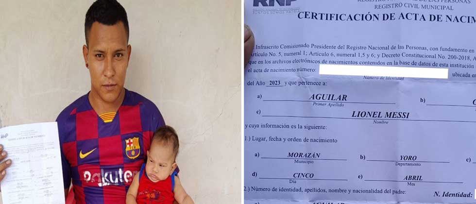Padre nombra a su hijo recién nacido Lionel Messi 