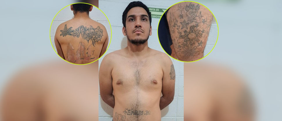 En su afán de huir de la justicia, sujeto intentó borrar los tatuajes de su pandilla