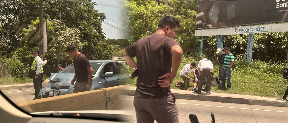 Triple accidente deja un lesionado en carretera Los Chorros