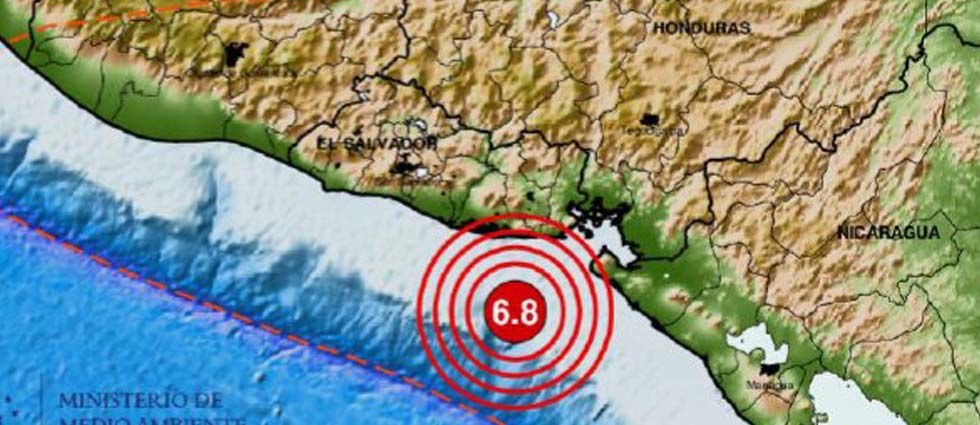 Terremoto de 6.8 grados de magnitud sacude a El Salvador
