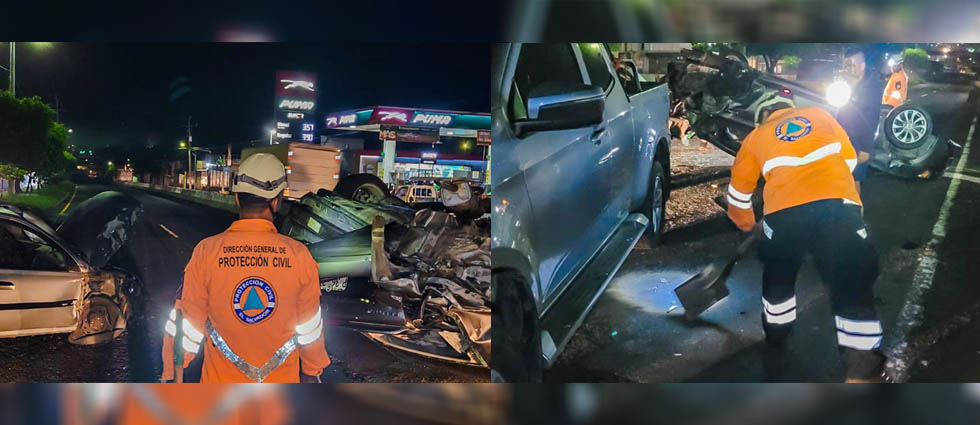 Un auto volcado y dos vehículos involucrados más dejó múltiple choque sobre la carretera Panamericana