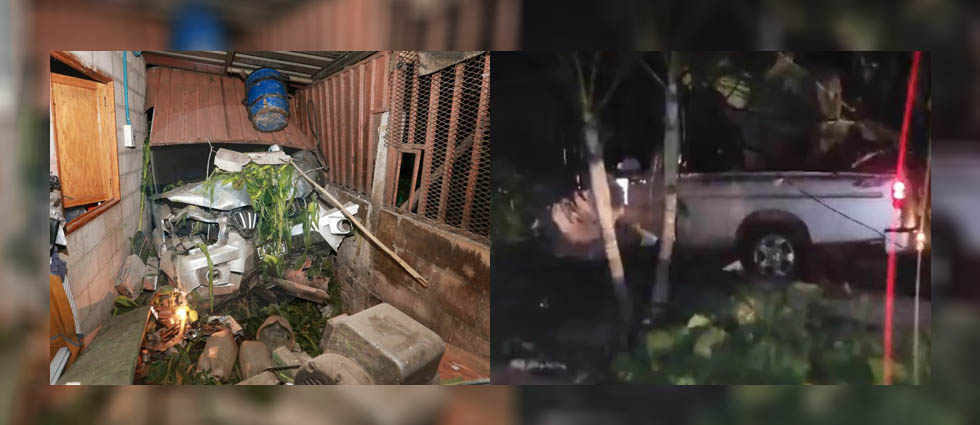 Automovilista se estrella contra una vivienda tras evitar arrollar a un animal