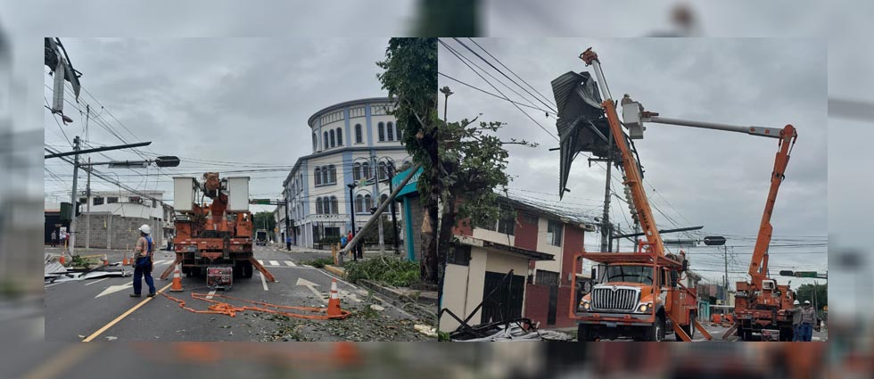 Autoridades trabajan arreglando daños que dejaron lluvias del viernes en el barrio San Miguelito
