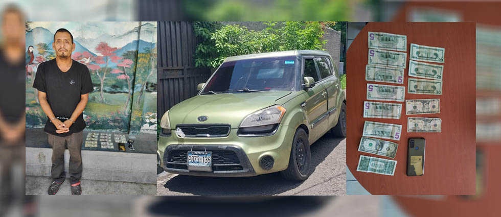 Cae extorsionador de la MS y le incautan un vehículo y dinero en efectivo